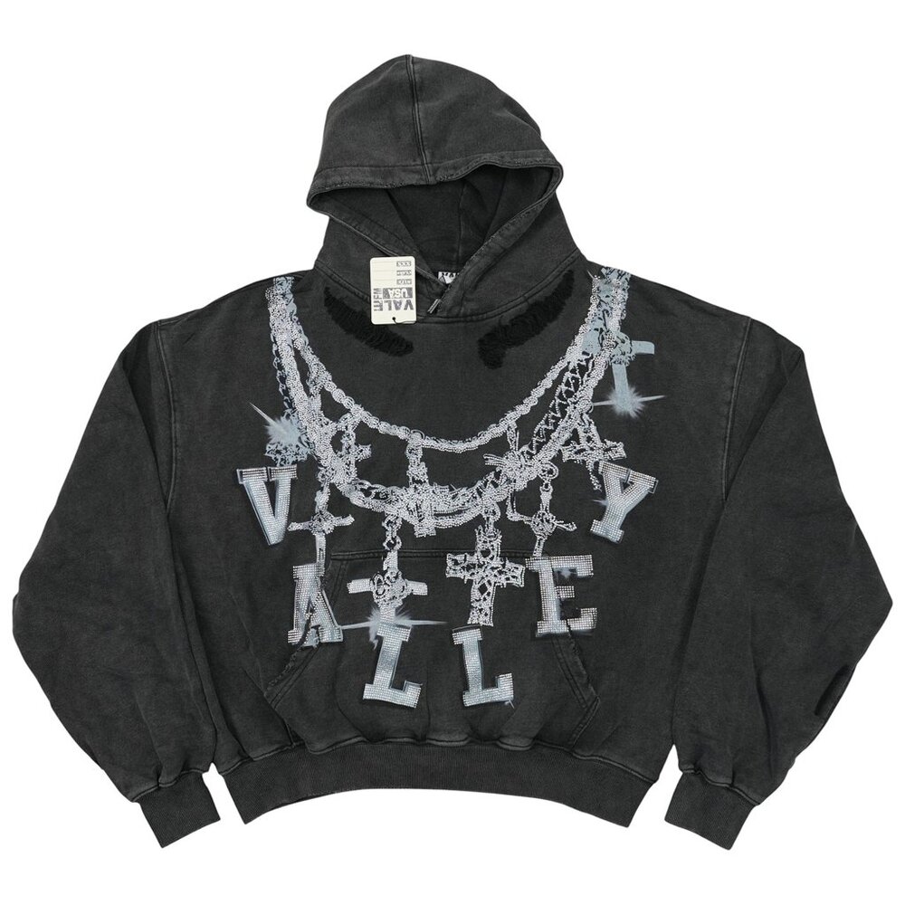 Vale Forever Big Chain Pullover Hoodie Vintage Black